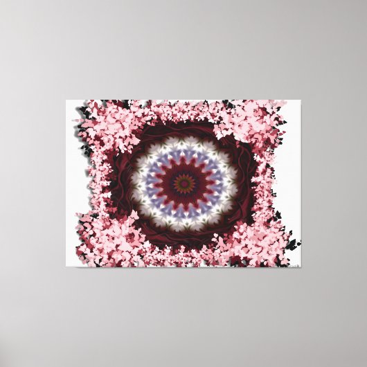 Komplexes florales Mandala-Design Leinwanddruck (Vorderseite)