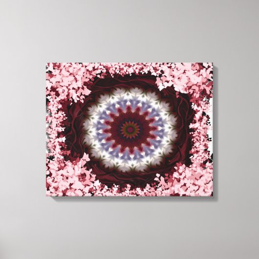 Komplexes florales Mandala-Design Leinwanddruck (Vorderseite)