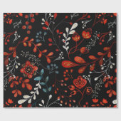 Komplexes florales Muster mit goldener und weißer  Geschenkpapier (Flach)