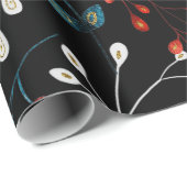 Komplexes florales Muster mit goldener und weißer  Geschenkpapier (Rolleneckpunkt)