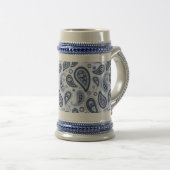 Komplexes florales Paisley-Druckdesign Bierglas (VorderseiteRechts)