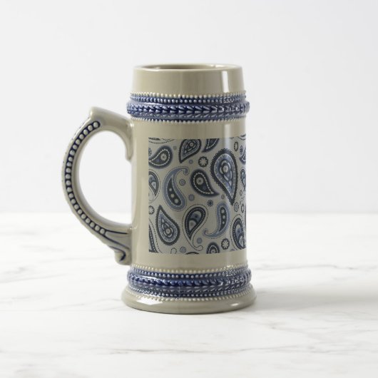 Komplexes florales Paisley-Druckdesign Bierglas (Links)