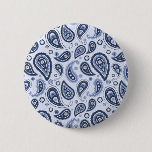 Komplexes florales Paisley-Druckdesign Button