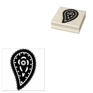Komplexes florales Paisley-Druckdesign Gummistempel