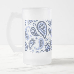 Komplexes florales Paisley-Druckdesign Mattglas Bierglas