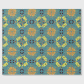 Komplexes florales und geometrisches Muster mit Or Geschenkpapier (Flach)