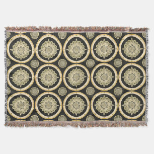 Komplexes goldenes Mandala-Design Decke