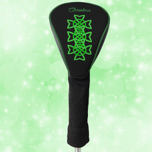 Komplexes grünes keltisches irisches Knotendesign Golf Headcover
