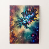 Komplexes Indigo kosmische Sterne leuchtende Farbe Puzzle (Vertikal)