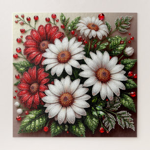 Komplexes juwelenverziertes florales Design Puzzle
