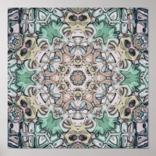 Komplexes Kaleidoskop-Muster Poster
