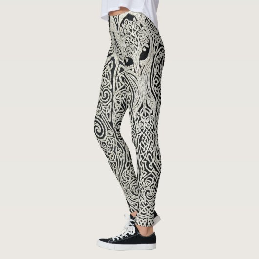 Komplexes keltisches Baum-des-Lebens-Knotwork-Desi Leggings (Links)