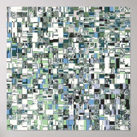 Komplexes Mosaik aus geometrischen Mustern Poster (Vorne)