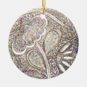 Komplexes Mosaik-Blumendesign Keramik Ornament (Vorne)