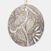 Komplexes Mosaik-Blumendesign Keramik Ornament (Links)