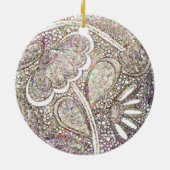 Komplexes Mosaik-Blumendesign Keramik Ornament (Hinten)