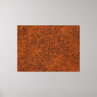 Komplexes Netzwerk - Orange auf Schwarz Leinwanddruck