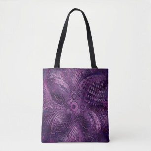 Komplexes Paisley-Muster in Dunkelviolett Tasche