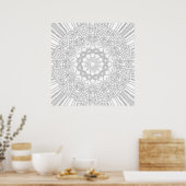 Komplexes polygonal Sternen-Mandala-Kunstdesign Poster (Küche)