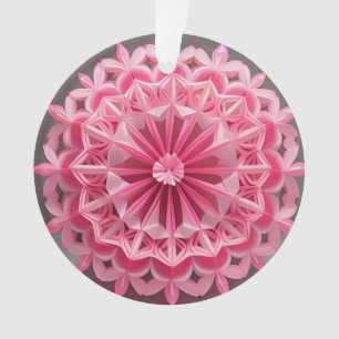 Komplexes rosa Blumen-Origami-Design Ornament