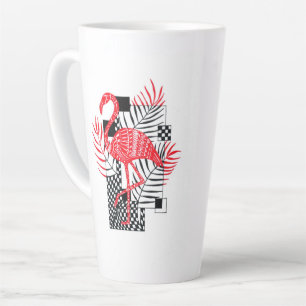 Komplexes rotes Flamingo-Muster - Exotisch tropisc Milchtasse