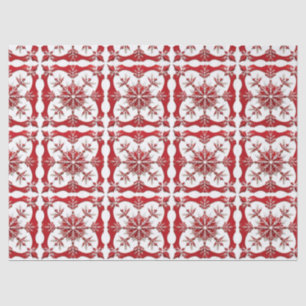 Komplexes rotes Schneeflockendesign Seidenpapier