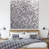 Komplexes Schwarz-Weiß-Labyrinth Leinwanddruck (Insitu (Schlafzimmer))