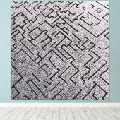 Komplexes Schwarz-Weiß-Labyrinth Leinwanddruck (Insitu (Holzboden))
