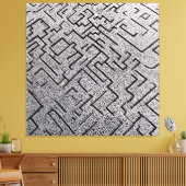 Komplexes Schwarz-Weiß-Labyrinth Leinwanddruck (Insitu (Wohnzimmer))