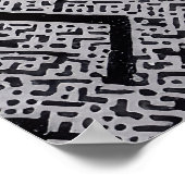 Komplexes Schwarz-Weiß-Labyrinth Poster (Ecke)
