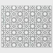 Komplexes schwarzes geometrisches Muster mit stern Geschenkpapier (Flach)