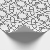 Komplexes schwarzes geometrisches Muster mit stern Geschenkpapier (Ecke)