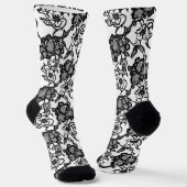 Komplexes schwarzes Spitzenmuster Socken (Gewinkelt)