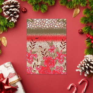 Komplexes Stoffdesign mit floralen Mustern Acryleinladungen