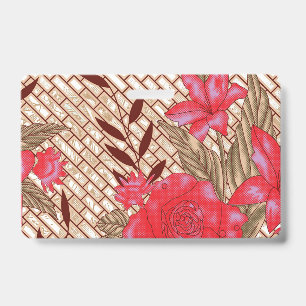 Komplexes Stoffdesign mit floralen Mustern  Ausweis