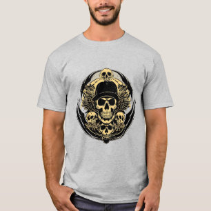 Komplexes Totenkopfdesign T-Shirt