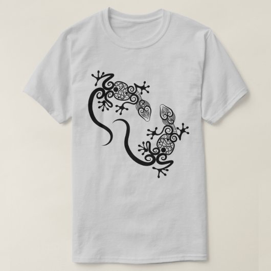 Komplexes verziertes Mandala-Echsen-Duo-Design T-Shirt (Design vorne)