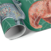 Komplexes Waldtiermuster Geschenkpapier (Rolleneckpunkt)