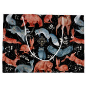 Komplexes Waldtiermuster Große Geschenktüte (Rückseite)