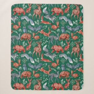 Komplexes Waldtiermuster Sherpadecke