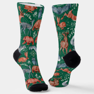Komplexes Waldtiermuster Socken