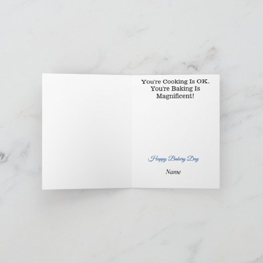 Kompliment-Baker oder Koch-Grußkarte Karte (Innenseite)