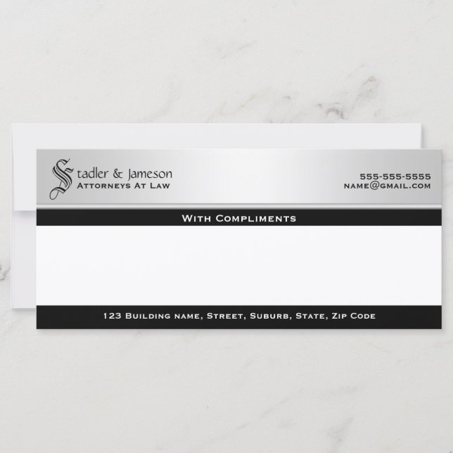 Kompliment für berufliches Geschäft (Vorderseite)