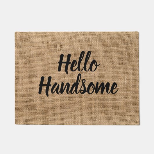 Kompliment Hallo Handsome Door Mat Rustic Style Fußmatte (Vorderseite)