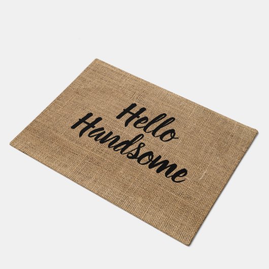 Kompliment Hallo Handsome Door Mat Rustic Style Fußmatte (Schrägansicht)
