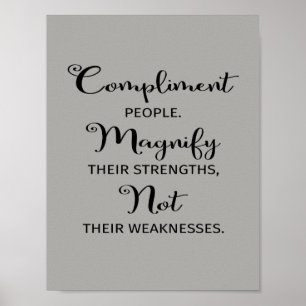 Kompliment-Leute vergrößern ihr Stärken-Plakat Poster