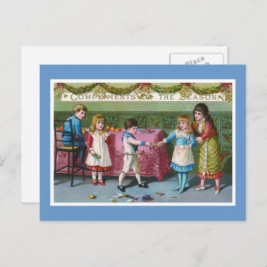"Komplimente der Jahreszeit" Vintag Postkarte (Vorne/Hinten)