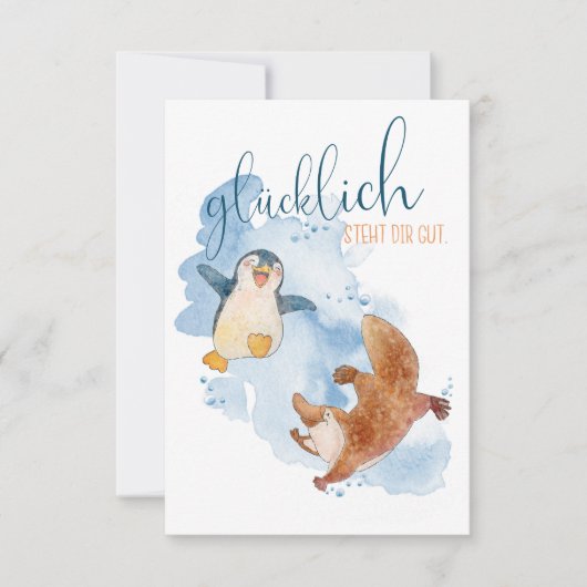 Komplimentkarte glücklich steht dir gut (Vorderseite)