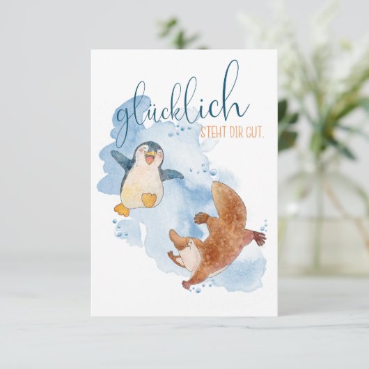 Komplimentkarte glücklich steht dir gut (Stehend Vorderseite)