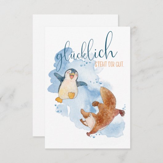 Komplimentkarte glücklich steht dir gut (Vorne/Hinten)